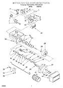 MOTOR AND ICE CONTAINER Diagram and Parts List for TS22AQXGN01  Whirlpool Refrigerator