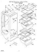 REFRIGERATOR LINER Diagram and Parts List for 4YED20TKFN00  Whirlpool Refrigerator