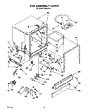 TUB ASSEMBLY, LIT/OPTIONAL Diagram and Parts List for DU8000XX3  Whirlpool Dishwasher