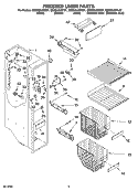 FREEZER LINER PARTS Diagram and Parts List for GD2SHAXNL01  Whirlpool Refrigerator