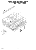 UPPER RACK AND TRACK PARTS Diagram and Parts List for KUDI01FKWH1  KitchenAid Dishwasher