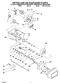 MOTOR AND ICE CONTAINER PARTS Diagram and Parts List for KSRD25FKSS03  KitchenAid Refrigerator