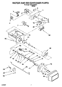 MOTOR AND ICE CONTAINER PARTS Diagram and Parts List for IS25AGXRQ01  Inglis Refrigerator