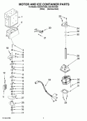MOTOR AND ICE CONTAINER PARTS Diagram and Parts List for ID3CHEXVQ00  Whirlpool Refrigerator