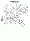 BULKHEAD PARTS, OPTIONAL PARTS (NOT INCLUDED) Diagram and Parts List for YRED4340SQ0  Roper Dryer
