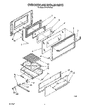 OVEN DOOR AND BROILER Diagram and Parts List for SF316PERW0  Whirlpool Range
