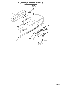 CONTROL PANEL PARTS Diagram and Parts List for RUD8050RD0  Roper Dishwasher