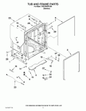 TUB AND FRAME PARTS Diagram and Parts List for 7WDT950SAYM0  Whirlpool Dishwasher