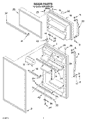 DOOR Diagram and Parts List for 5VET2WPKLQ01  Whirlpool Refrigerator