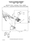 W10307147 BURNER ASSEMBLY Diagram and Parts List for WGD94HEXL2  Whirlpool Dryer