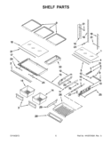 SHELF PARTS Diagram and Parts List for KFIS20XVWH8  KitchenAid Refrigerator