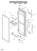 REFRIGERATOR DOOR PARTS Diagram and Parts List for ED5CHQXKB04  Whirlpool Refrigerator