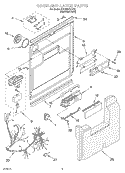 DOOR AND LATCH Diagram and Parts List for KUDI25CHBS0  KitchenAid Dishwasher