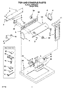 TOP AND CONSOLE PARTS Diagram and Parts List for YLER5635JQ1  Whirlpool Dryer