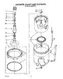 AGITATOR, BASKET AND TUB Diagram and Parts List for LA6098XTF1  Whirlpool Washer