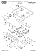 COOKTOP AND MANIFOLD Diagram and Parts List for FGP210EQ2  Roper Range