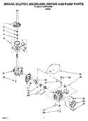 BRAKE, CLUTCH, GEARCASE, MOTOR AND PUMP PARTS Diagram and Parts List for CAWS966RQ0  Crosley Washer