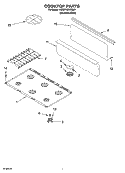 COOKTOP PARTS Diagram and Parts List for KDRP767RSS01  KitchenAid Range