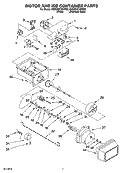 MOTOR AND ICE CONTAINER PARTS Diagram and Parts List for 6GD25DCXHS08  Whirlpool Refrigerator