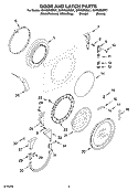 DOOR AND LATCH PARTS Diagram and Parts List for GHW9250ML1  Whirlpool Washer