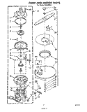 PUMP AND MOTOR Diagram and Parts List for SHU70051  Whirlpool Dishwasher