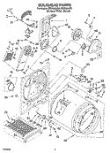 BULKHEAD PARTS Diagram and Parts List for GEX9868JQ3  Whirlpool Dryer