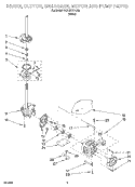 BRAKE, CLUTCH, GEARCASE, MOTOR AND PUMP Diagram and Parts List for GCAM2701JQ0  Whirlpool Washer