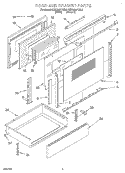 DOOR AND DRAWER Diagram and Parts List for KERC507YAL4  KitchenAid Range