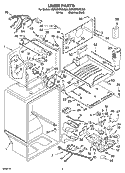 LINER PARTS Diagram and Parts List for 5GR2SHKXLS00  Whirlpool Refrigerator