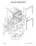 TUB AND FRAME PARTS Diagram and Parts List for KUDS30FBSS0  KitchenAid Dishwasher