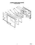 LOWER OVEN DOOR Diagram and Parts List for RB770PXYQ2  Whirlpool Wall Oven