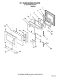 18`` OVEN DOOR PARTS Diagram and Parts List for KDRU783VSS03  KitchenAid Range