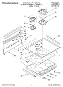 COOKTOP, LITERATURE Diagram and Parts List for KGRT500BAL1  KitchenAid Range