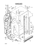 CABINET Diagram and Parts List for KSRS22DWAL00  KitchenAid Refrigerator
