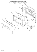 MICROWAVE DOOR, OPTIONAL Diagram and Parts List for KEMC308HBT3  KitchenAid Microwave Oven Combo