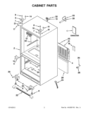 CABINET PARTS Diagram and Parts List for GX5FHDXVQ07  Whirlpool Refrigerator