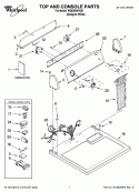 TOP AND CONSOLE PARTS Diagram and Parts List for WGD5590VQ0  Whirlpool Dryer