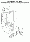 REFRIGERATOR LINER PARTS Diagram and Parts List for KSRK25FVMS01  KitchenAid Refrigerator