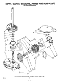 BRAKE, CLUTCH, GEARCASE, MOTOR AND PUMP Diagram and Parts List for LB3000XLW0  Whirlpool Washer