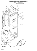 REFRIGERATOR LINER PARTS Diagram and Parts List for KSRY25CRMS00  KitchenAid Refrigerator