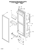 REFRIGERATOR DOOR PARTS Diagram and Parts List for CS25AFXKT04  Crosley Refrigerator