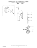 MOTOR AND ICE CONTAINER PARTS Diagram and Parts List for WRS526SIAH00  Whirlpool Refrigerator