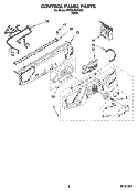 CONTROL PANEL PARTS Diagram and Parts List for WFW9200SQ00  Whirlpool Washer