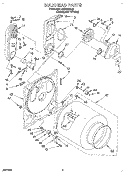BULKHEAD Diagram and Parts List for LGR5634AQ0  Whirlpool Dryer