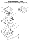 REFRIGERATOR SHELF PARTS Diagram and Parts List for ED2FHEXTB00  Whirlpool Refrigerator