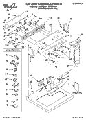 TOP AND CONSOLE PARTS Diagram and Parts List for LGR8648LG1  Whirlpool Dryer