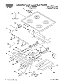 COOKTOP AND MANIFOLD, LITERATURE Diagram and Parts List for FGP245HQ1  Roper Range