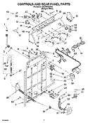 CONTROLS AND REAR PANEL PARTS Diagram and Parts List for 7MLSR9500PQ0  Whirlpool Washer