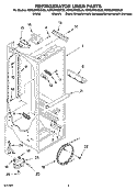 REFRIGERATOR LINER PARTS Diagram and Parts List for KSRS25RSBL00  KitchenAid Refrigerator
