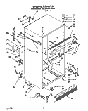 CABINET Diagram and Parts List for 6ET20RKXYW01  Whirlpool Refrigerator